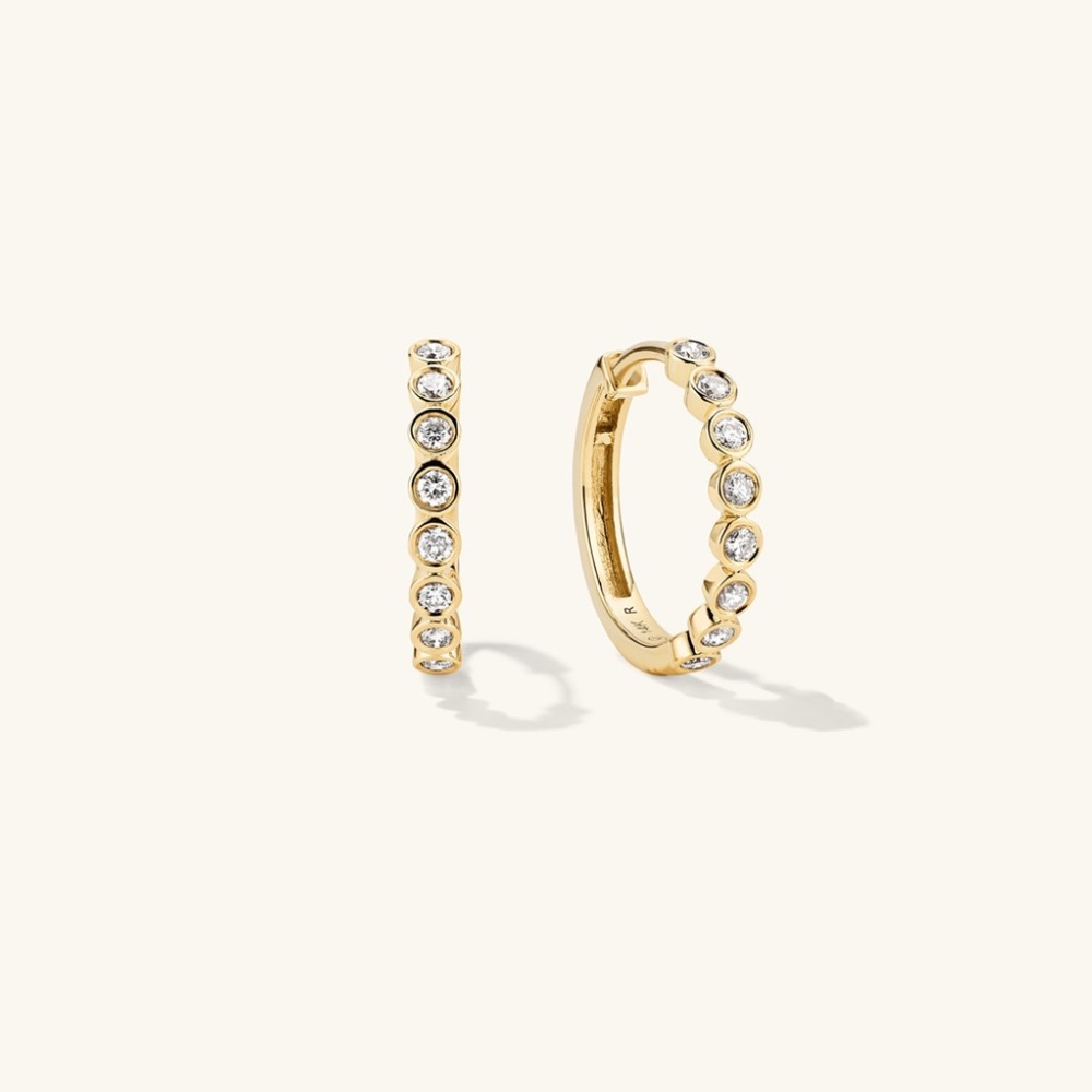Mejuri Bezel Lab Grown Diamond Small Hoops (pair)